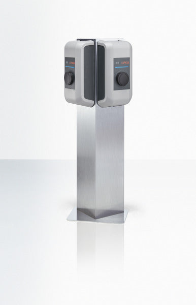 Standsäule - Edelstahl Triangel für 2 Wallboxen