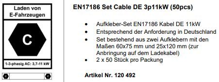 Label Set En17186 Cable De 11Kw (50Pcs)