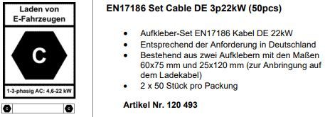 Label Set En17186 Cable De 22Kw (50Pcs)