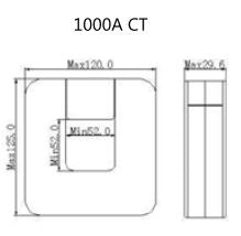 Klapp-Stromwandler1000A  50Hz 52 x 52 mm / 120 x 125 mm