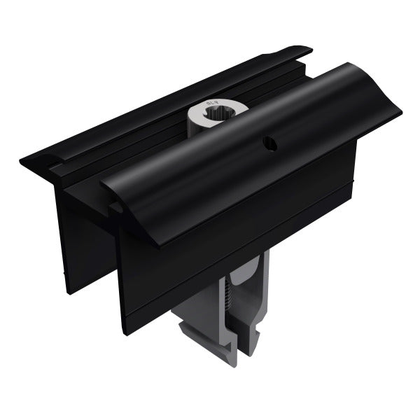 Mittelklemme Mit Erdung, Schwarz Eloxier