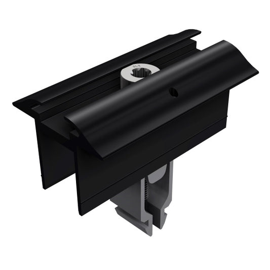 Mittelklemme Mit Erdung, Schwarz Eloxier